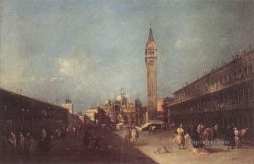  Guard Oil Painting - Piazza San Marco Venetian School Francesco Guardi